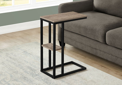 C-Shaped Marble Look Accent Table with Metal Frame - Multiple Colors