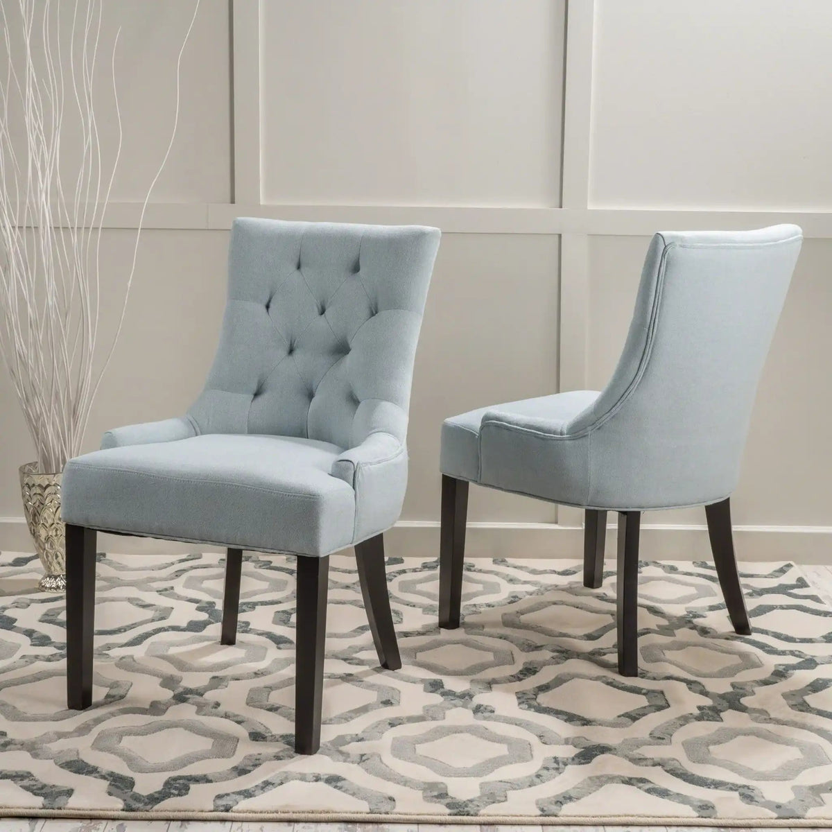 Contemporary Cheney Dining Chair Set with Tufted Design – Upholstered