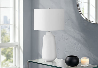 Modern Ceramic Table Lamp with Ivory Shade - Cream