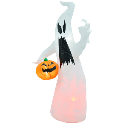 5.9' Towering LED-Lit Inflatable Ghost with Dynamic Lighting - White