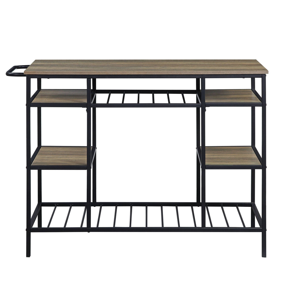 Lona Kitchen Island - Rustic Oak / Black