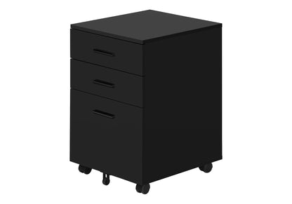 Contemporary Rolling File Cabinet with Storage Drawers - Black or White
