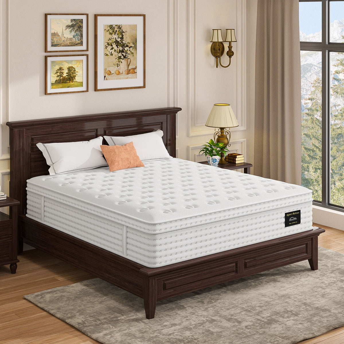14" Hybrid Mattress with Memory Foam & Pocket Springs - White