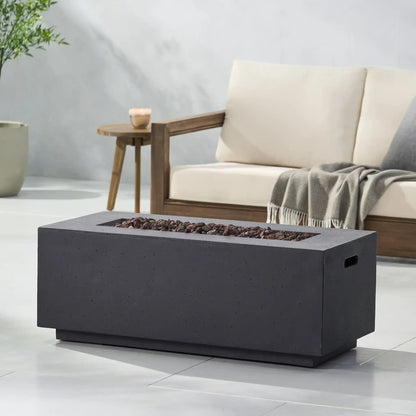 40,000 Btu Propane Fire Pit with Sleek Rectangular Design - Gray or Dark Gray