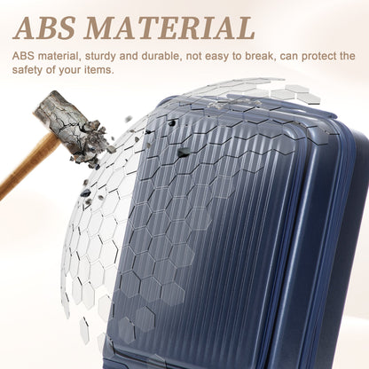 ABS Spinner Luggage Set with Combination Lock - Navy