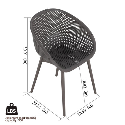 2 Piece Durable Single Chair With Hollow Out Design
