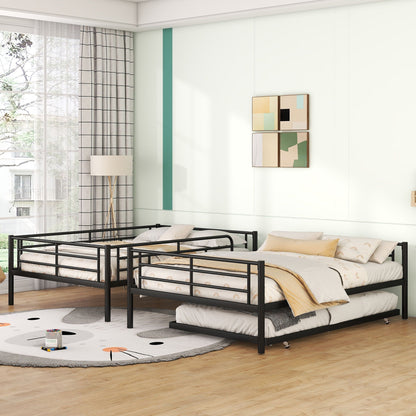 Steel Construction Bunk Bed with Convertible Design - Multiple Colors