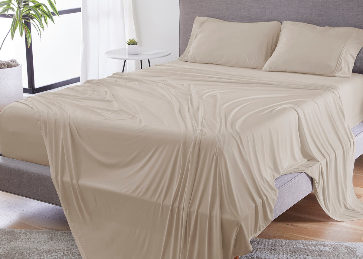 Dri-Tec Full Sheet Set with Moisture-Wicking Fabric - Beige
