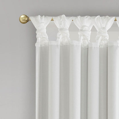 Twist Tab Total Blackout Window Curtain Panel with Thermal Lining - White