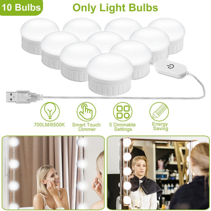 LED Vanity Mirror Lights Kit 6500k Dimmable Makeup Mirror Lights for Vanity Table Bathroom Dressing Room