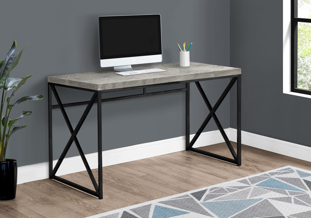 Contemporary Glossy Computer Desk with Sturdy Metal Base - Multiple Colors