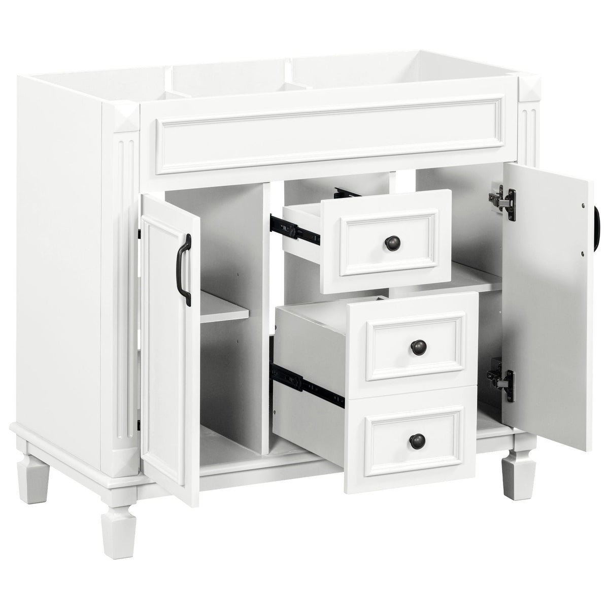 Bathroom Vanity Cabinet with Soft-Closing Doors and Drawers - Multiple Colors