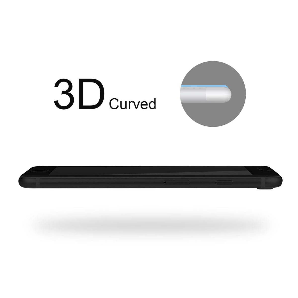 3D Curved Tempered Glass Full Cover Screen Protector for Apple iPhone 7 Plus