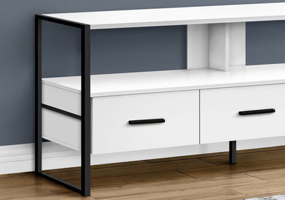 Modern TV Stand Console with Storage Drawers and Metal Frame - Multiple Colors