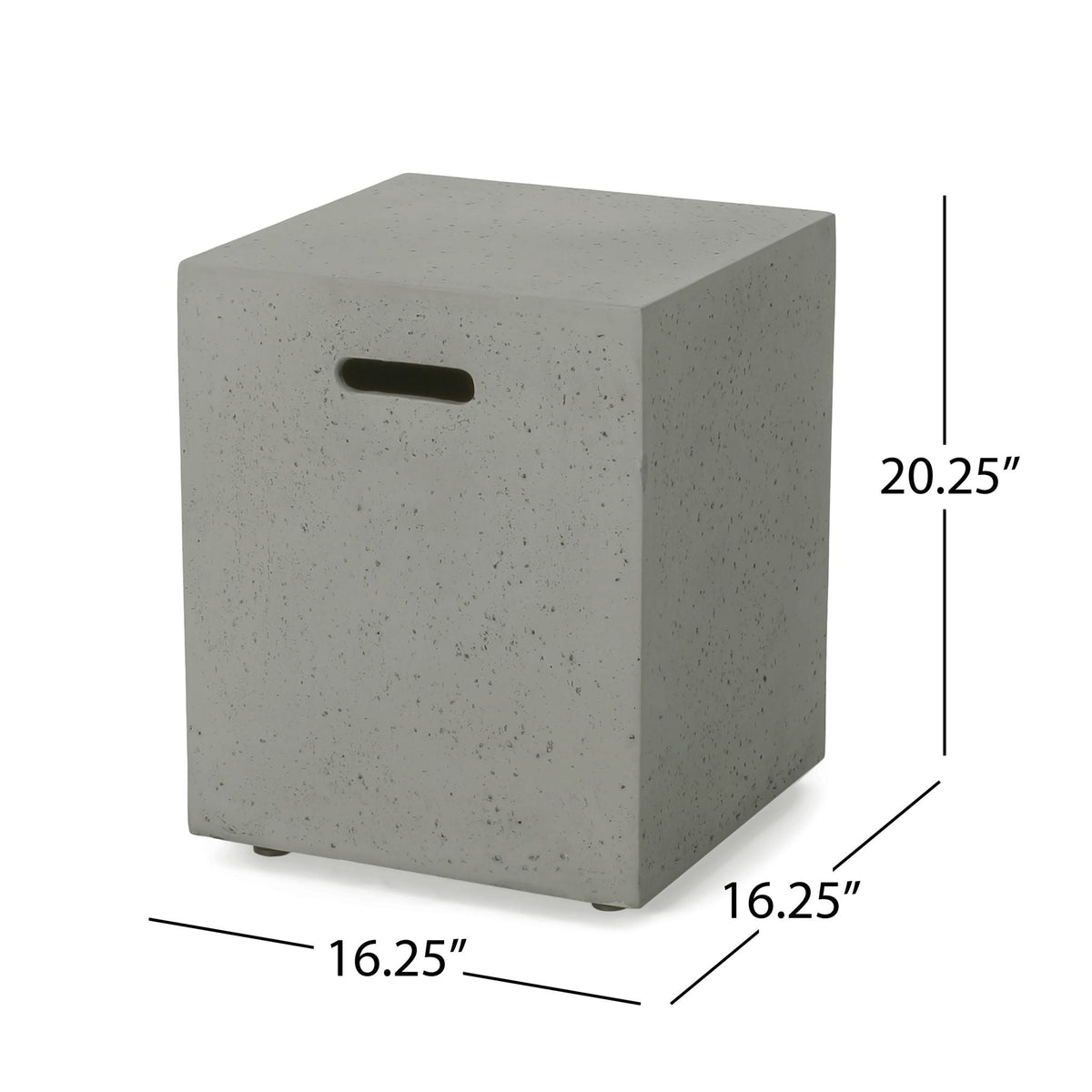 Modern Tank Holder Side Table with Smooth Concrete Surface - Dark Gray