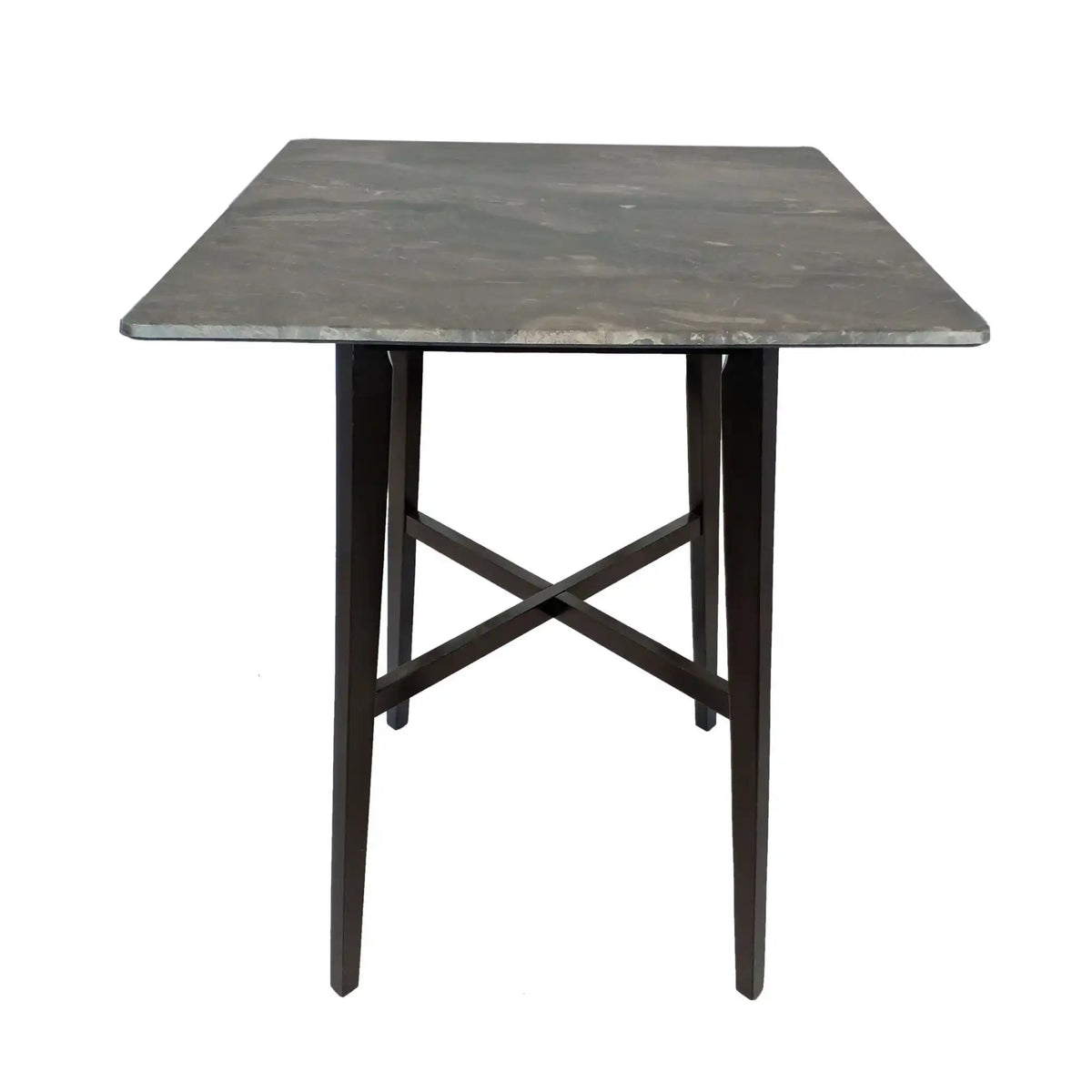 Modern Bar Height Dining Table with Rubberwood Legs - Dark Gray
