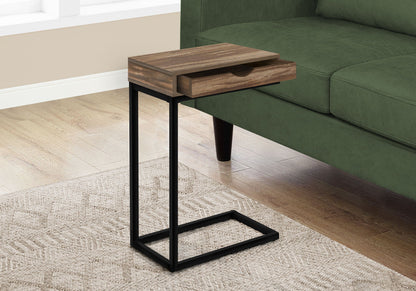 C-Shaped Accent Table with Storage Drawer – Multiple Colors