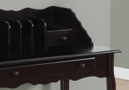 Dark Brown Wood Computer Desk with Storage Drawers - Home Office