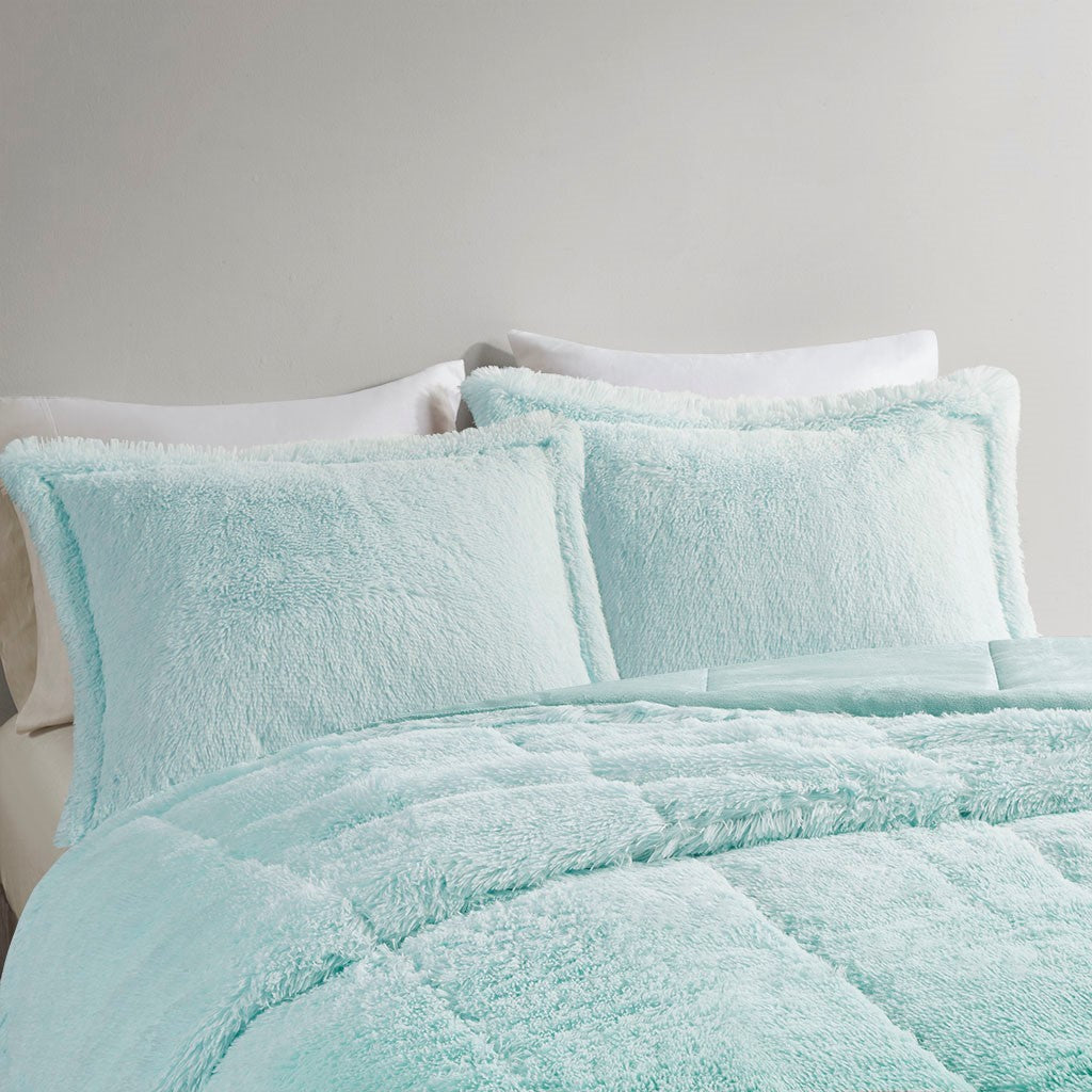 King Ombre Shaggy Long Fur Comforter Mini Set