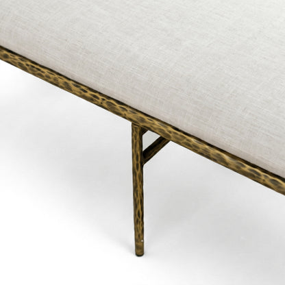 Contemporary Style Bench with Padded Upholstery - Beige Matte
