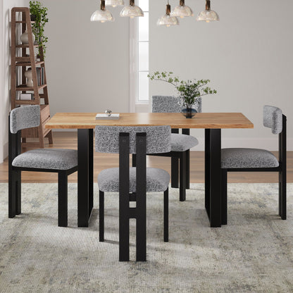 Modern Upholstered Armless Dining Chairs with Metal Legs - Multiple Colors