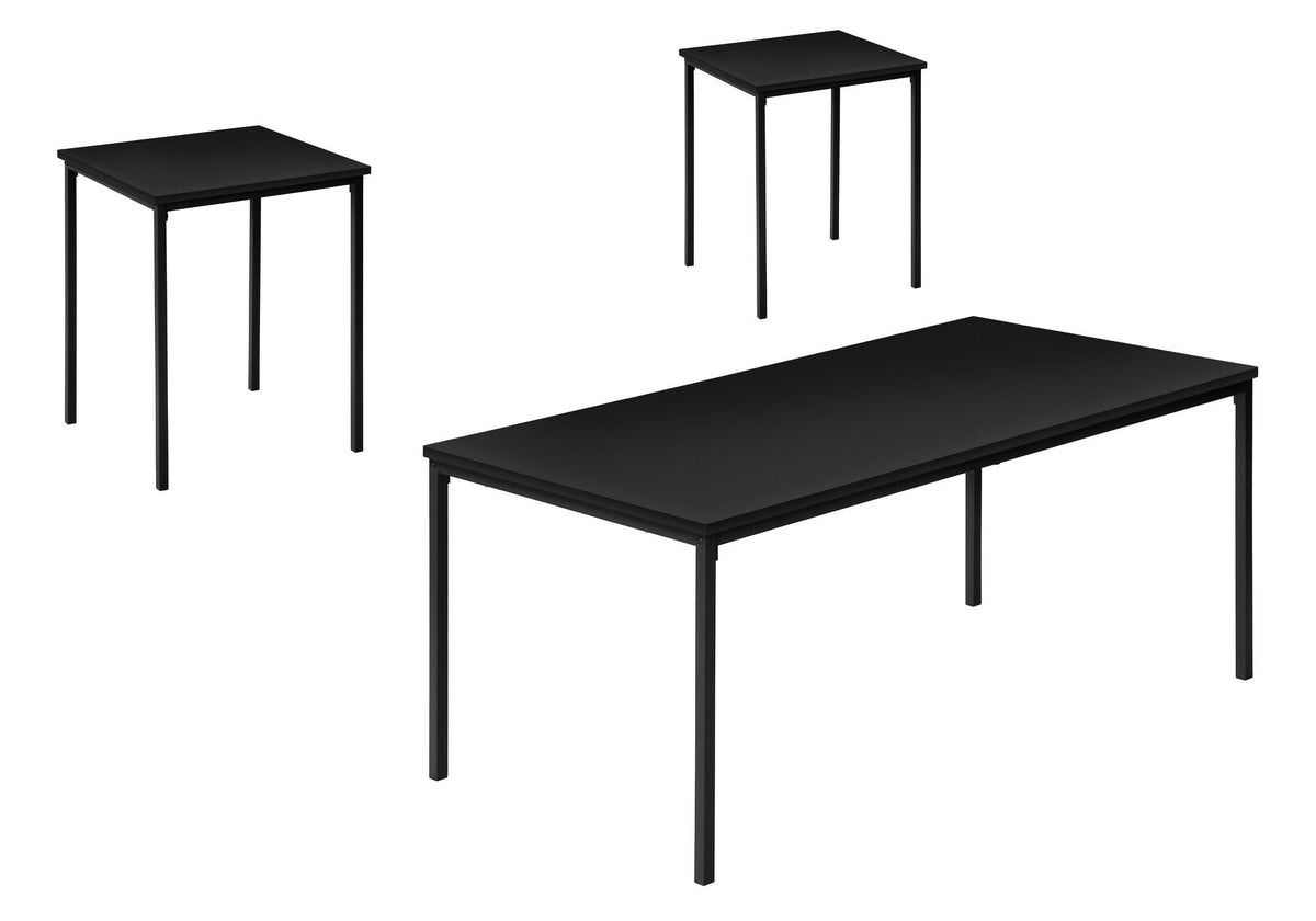 Contemporary 3-Piece Table Set with Metal Frame - Multiple Colors