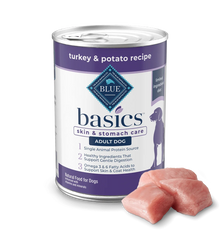 Blue Buffalo Basics Adult Grain-Free Turkey & Potato, Limited Ingredient Diet Wet Dog Food (12.5oz)