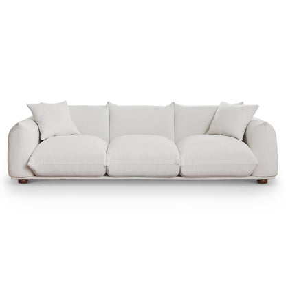 Kely Modern 100'' Cream Boucle Upholstered Sofa with Solid Wood Frame - Cream