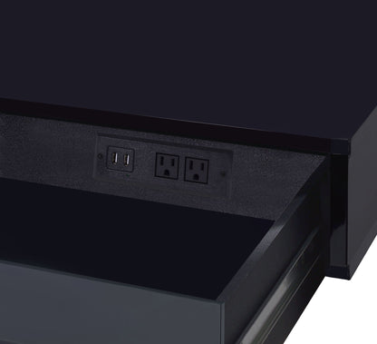 High Gloss Writing Desk with USB Ports - White or Black