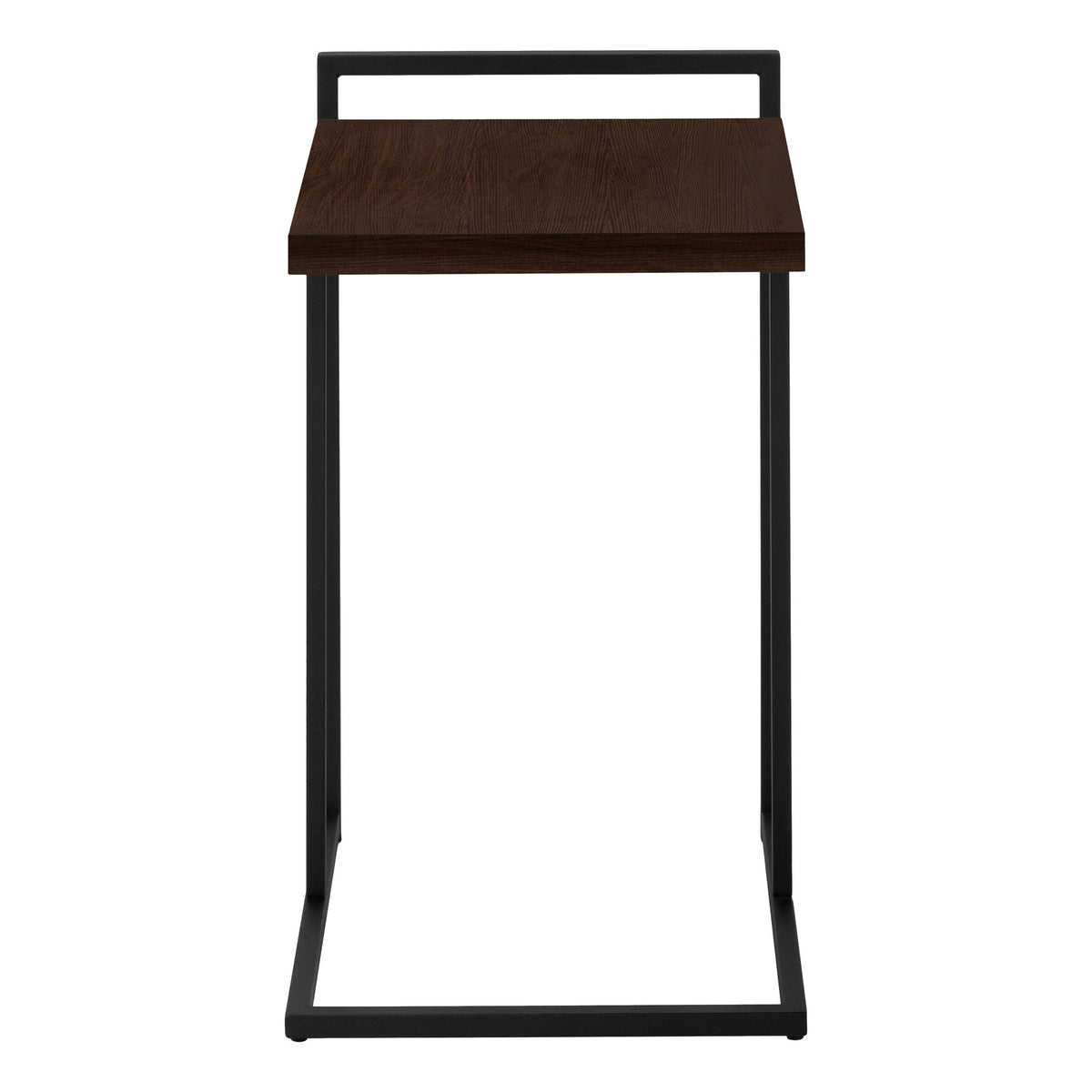 C-Shaped Accent Table with Metal Base - Versatile Wood-Look Top
