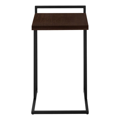 C-Shaped Accent Table with Metal Base - Versatile Wood-Look Top