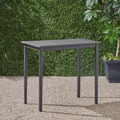 Minimalist Acacia Wood Outdoor Bar Table with Rectangular Design - Light Brown or Dark Gray
