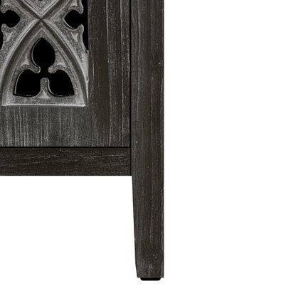Antique Four Door Sideboard with Hollow Doors - Black Pine Veneer