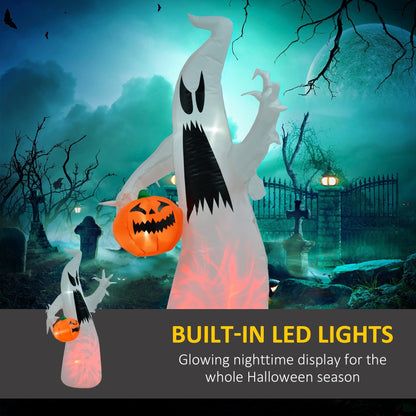 5.9' Towering LED-Lit Inflatable Ghost with Dynamic Lighting - White