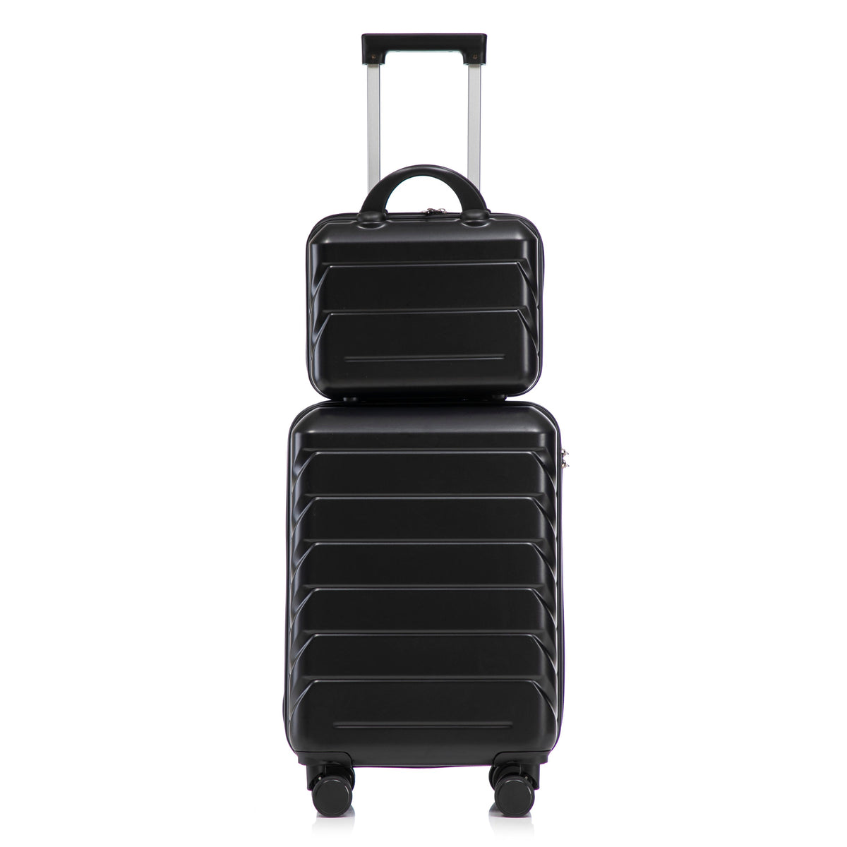 ABS Spinner Wheel Luggage Set with Combination Lock - Black