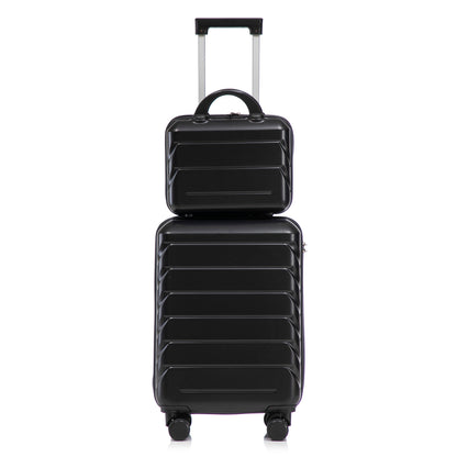 ABS Spinner Wheel Luggage Set with Combination Lock - Black