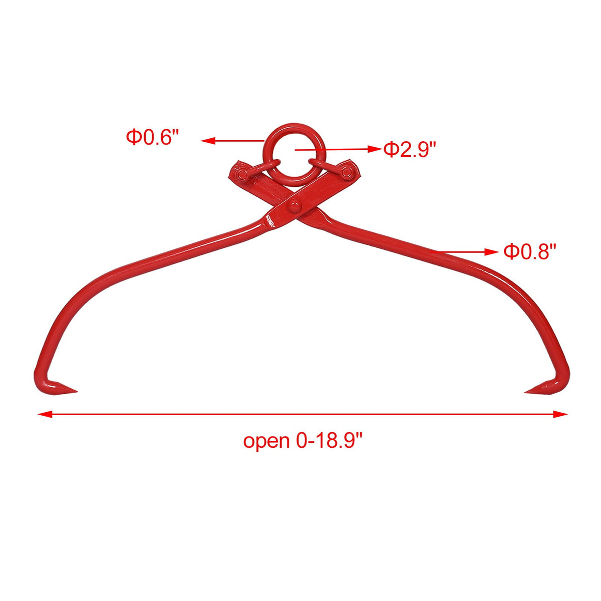 Red Durable Log Lifting Tongs with O-Ring