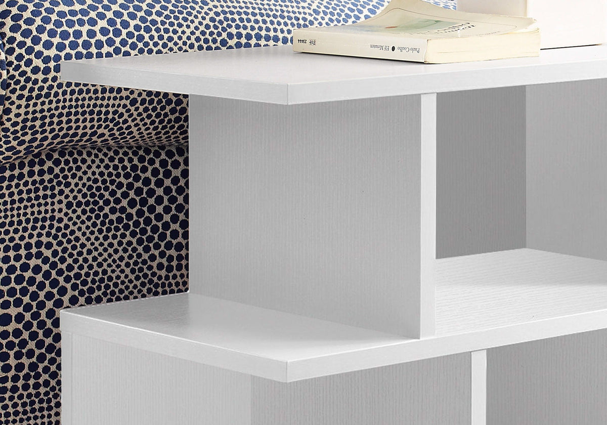 Contemporary Wood Accent Table with 6 Shelves - Multiple Colors