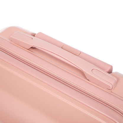 ABS 2-Piece Luggage Set with Spinner Wheels and Combination Lock - Pink