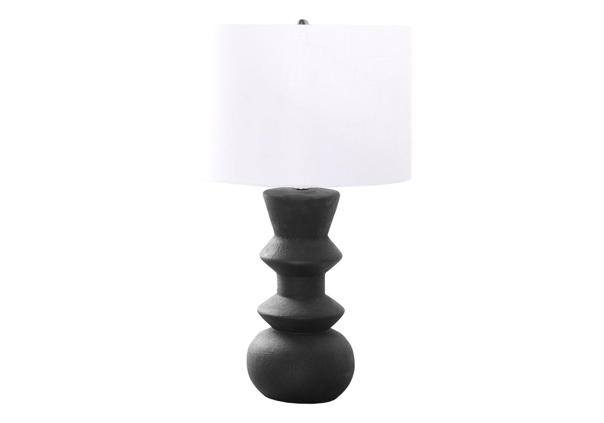 Contemporary Ceramic Table Lamp with Fabric Shade - Black or Beige