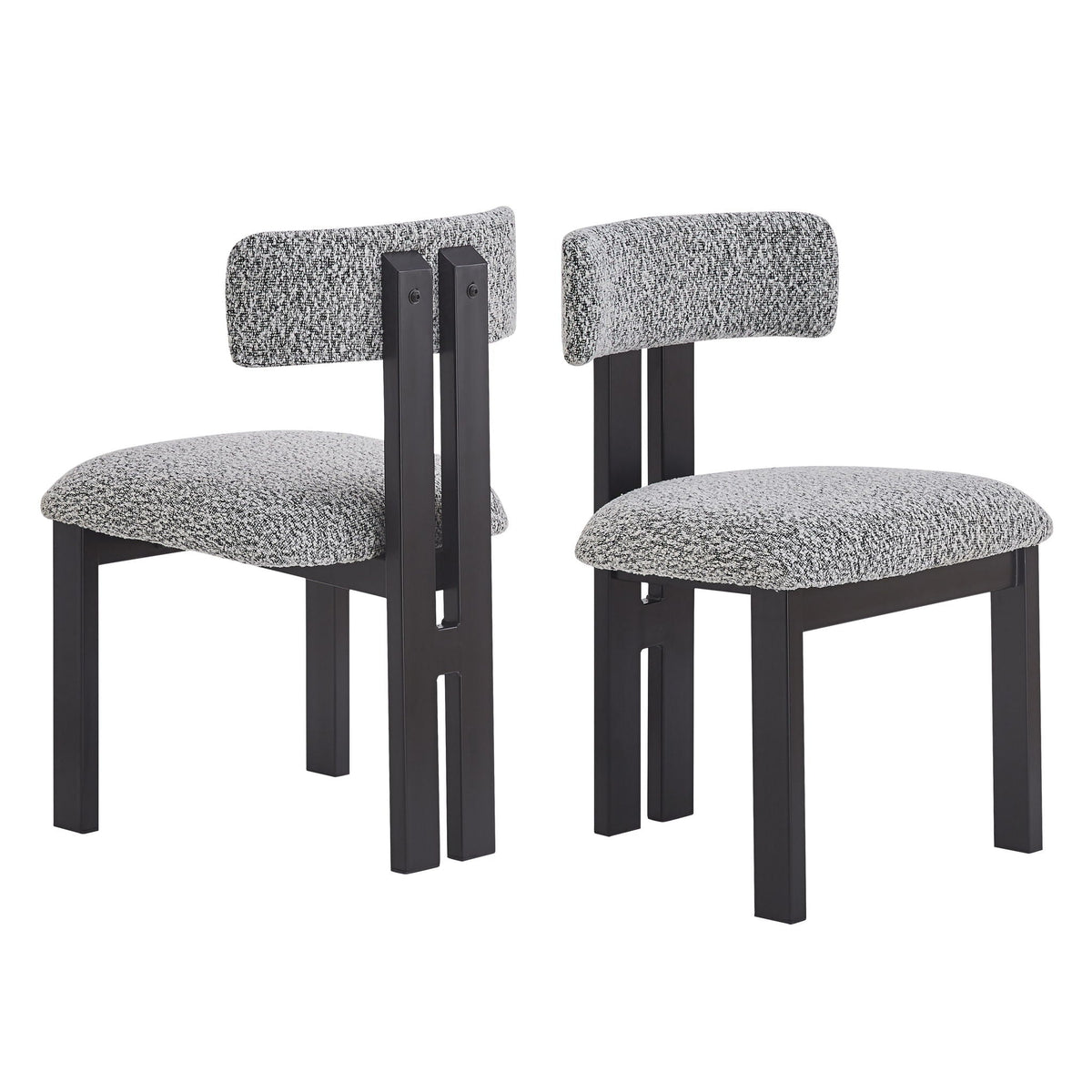 Modern Upholstered Armless Dining Chairs with Metal Legs - Multiple Colors