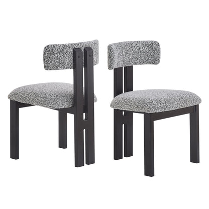 Modern Upholstered Armless Dining Chairs with Metal Legs - Multiple Colors