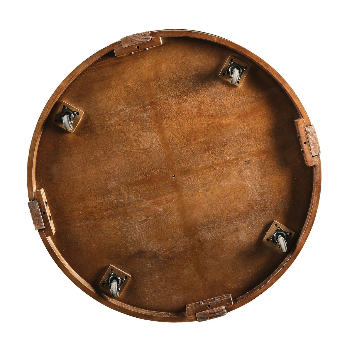 Transitional Espresso Coffee Table with Open Storage - Engineered Pine