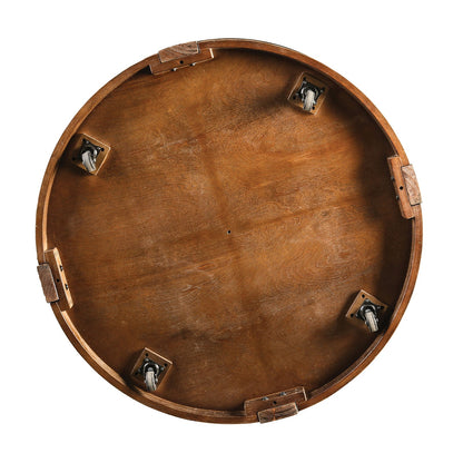 Transitional Espresso Coffee Table with Open Storage - Engineered Pine