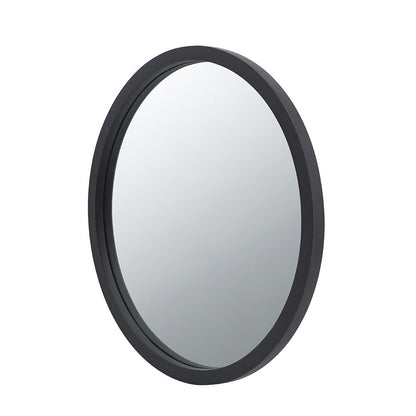 Circle Wall Mirror with Wooden Frame - Black, Light Brown, Dark Brown