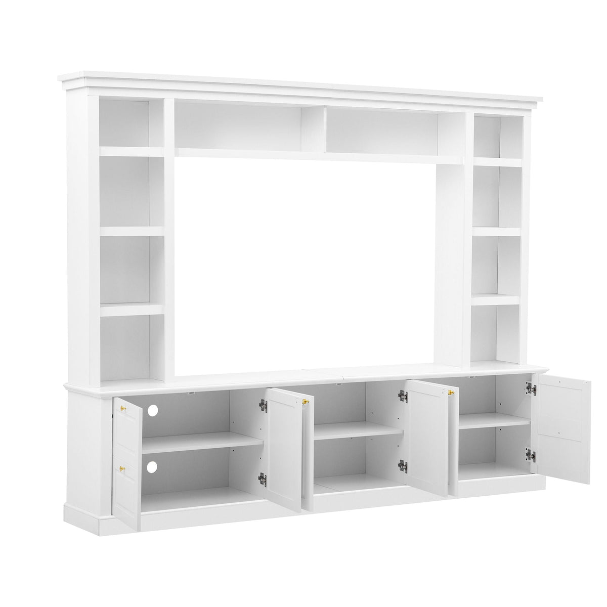 All-In-One TV Stand With Bookcase for TVs Up to 70 Inches - Black or White