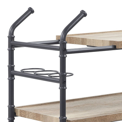 Oak & Sandy Black Serving Cart with 3-Tier Storage – Brantley