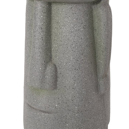 Stone Gray Flower Planter with Textured Cast Stone Finish - Tall