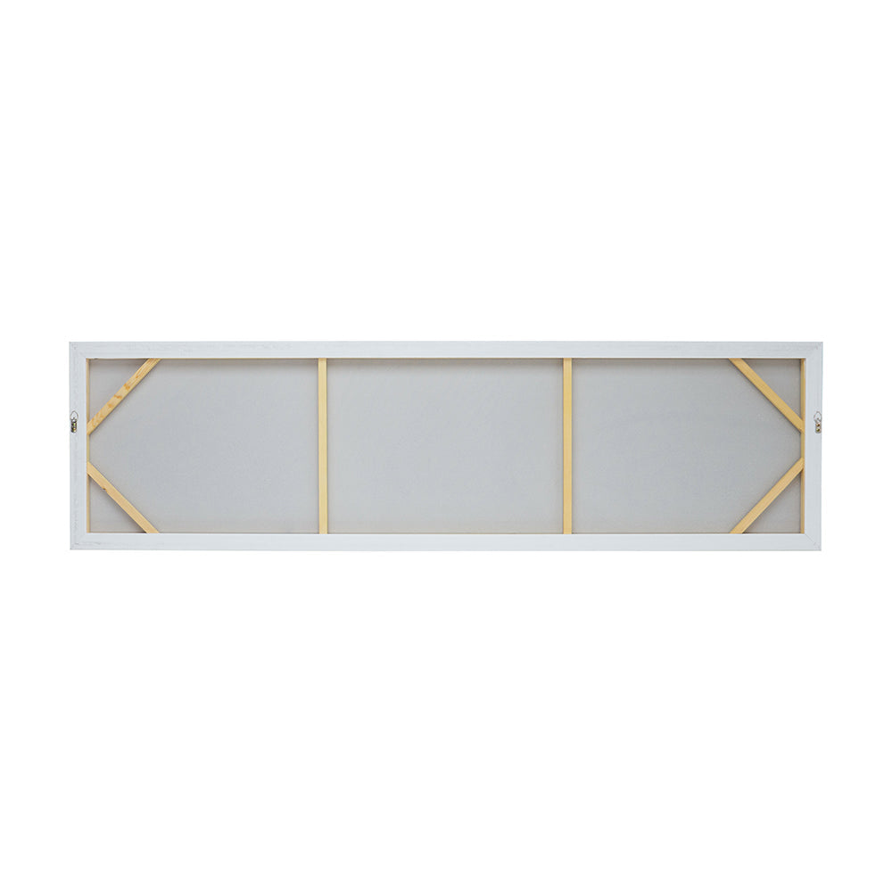 Elongated Rectangle Wall Art with Silver Frame - Multicolor