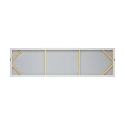 Elongated Rectangle Wall Art with Silver Frame - Multicolor